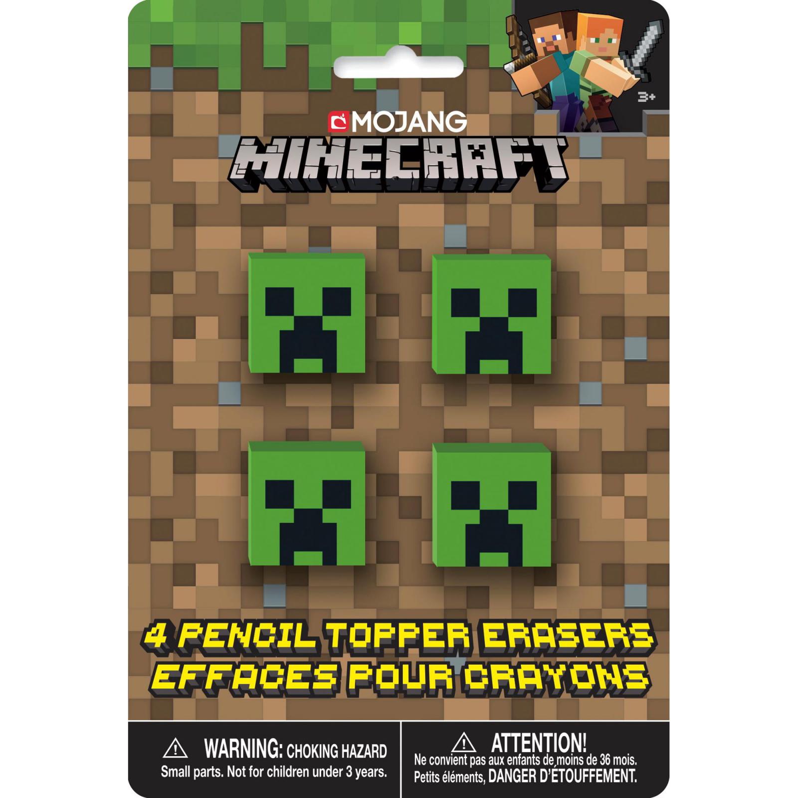 Effaces Pour Crayons Minecraft 4pcs Boutique La Fiesta