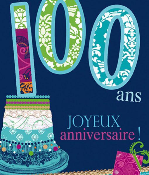 Carte Bel Age 100 Ans Joyeux Anniversaire Boutique La Fiesta