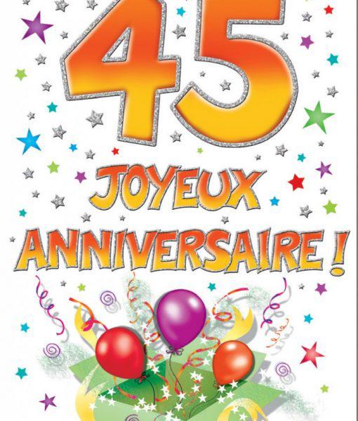 Happy Birthday 45 Years Old Card Boutique La Fiesta