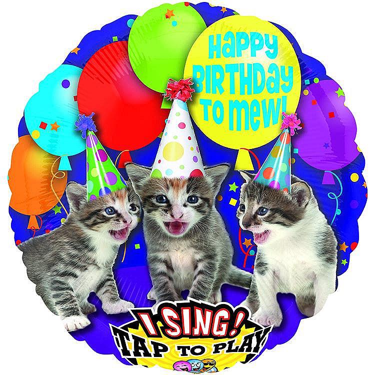 Happy Birthday To Me Cats Balloon With Sound Boutique La Fiesta