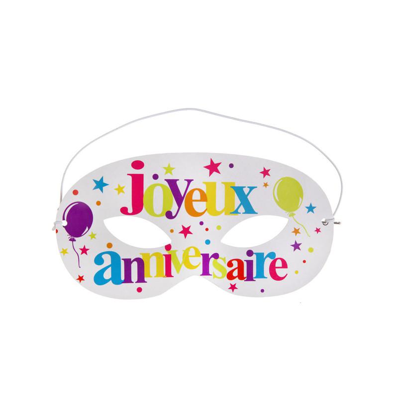 Joyeux Anniversaire Festif Mask 10pcs Boutique La Fiesta